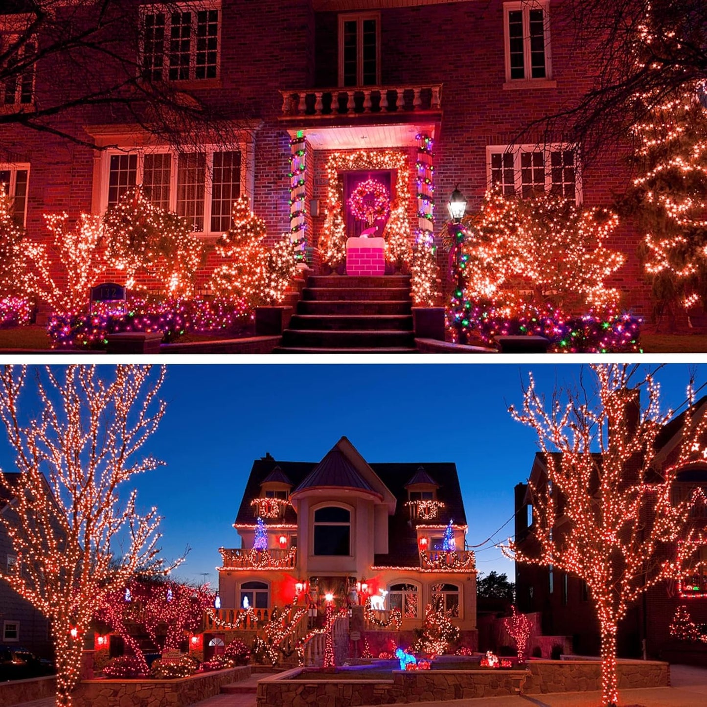 Joliyoou 16 Ft 50 LEDs Halloween Mini String Lights, 8 Lighting Modes Holiday Fairy String Lights with Timer for Indoor Outdoor Decorations, Orange