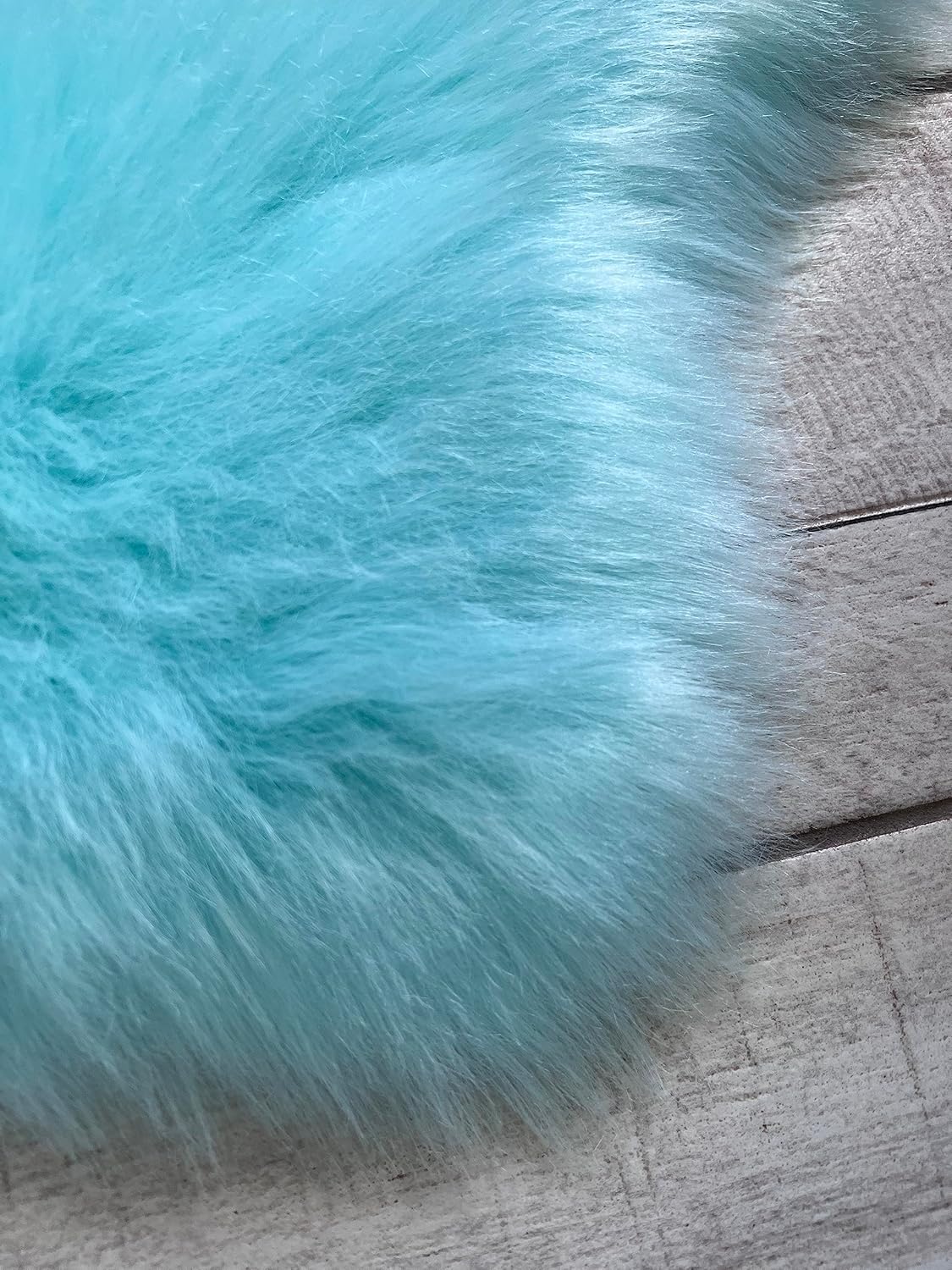 LAMBZY Faux Sheepskin Super Soft Hypoallergenic Free Shape Silky Shag Rug, Luxury Shaggy Plush Carpet for Bedrooms Living Kids Room Sofa Rugs (Blue, Duo Decto 12 Pelts 6'x12')