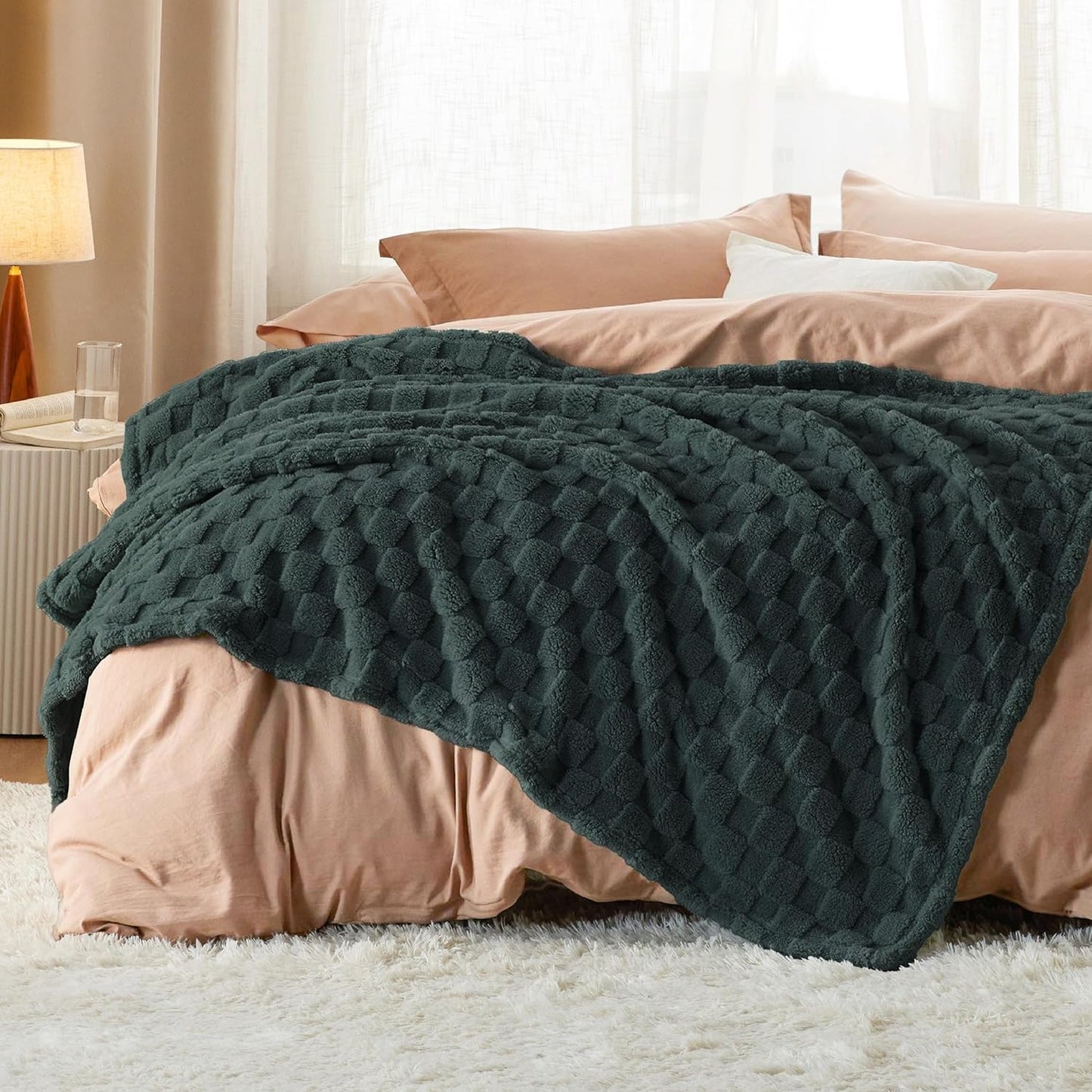 Bedsure GentleSoft Mallard Green Throw Blanket for Couch - Super Soft Cozy Blankets Gifts for Women Men Girls, Cute Small Fleece Throws for Bedroom Home Decor, 50x70 Inches
