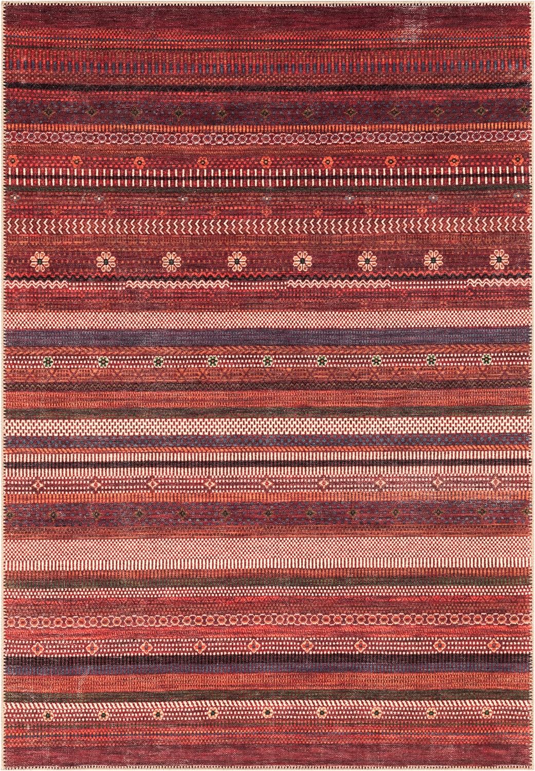 Keen Home Design 9x12 Rug - Machine Washable Area Rug with Non-Slip Backing, Ideal for Living Room, Dining Room, Bedroom - Vintage, Easy Clean, Durable, Low Pile Rug - (9' x 12')