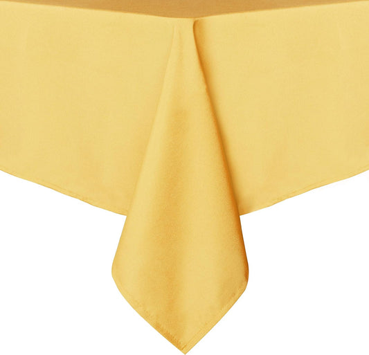 sancua Square Tablecloth - 70 x 70 Inch - Stain and Wrinkle Resistant Washable Polyester Table Cloth, Decorative Fabric Table Cover for Dining Tables, Buffet Parties and Camping, Yellow