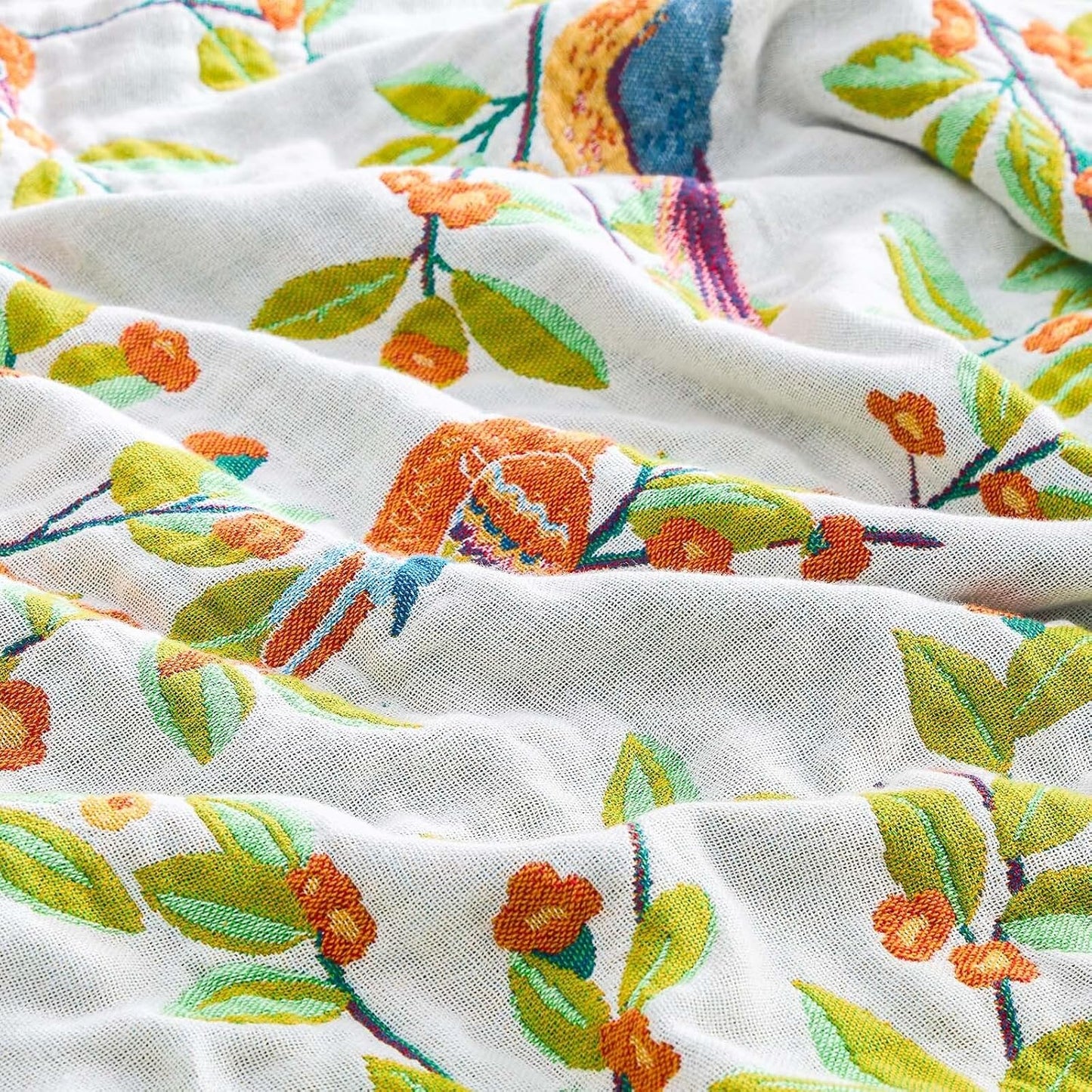 Boho Throw Blanket for Bed, 100% Cotton Soft Rustic Quilt Fall Blanket, 60"x80" Floral Printed Farmhouse Decor Bed Blankets, All Season Rustic Reversible Bohemian Throw Quilt