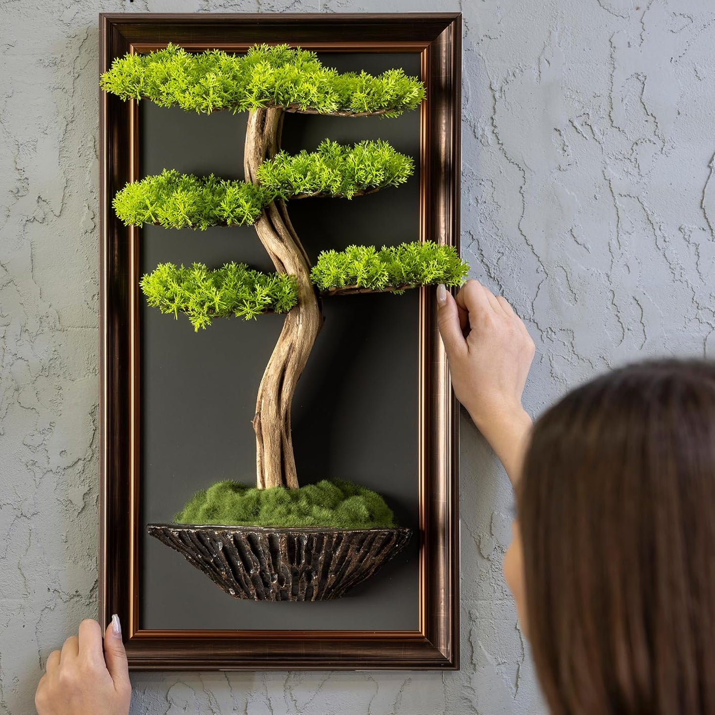 Bonsai Art Life Tree Tableau - 6 Handmade Tree Portrait, Wall Art, Wall Decor