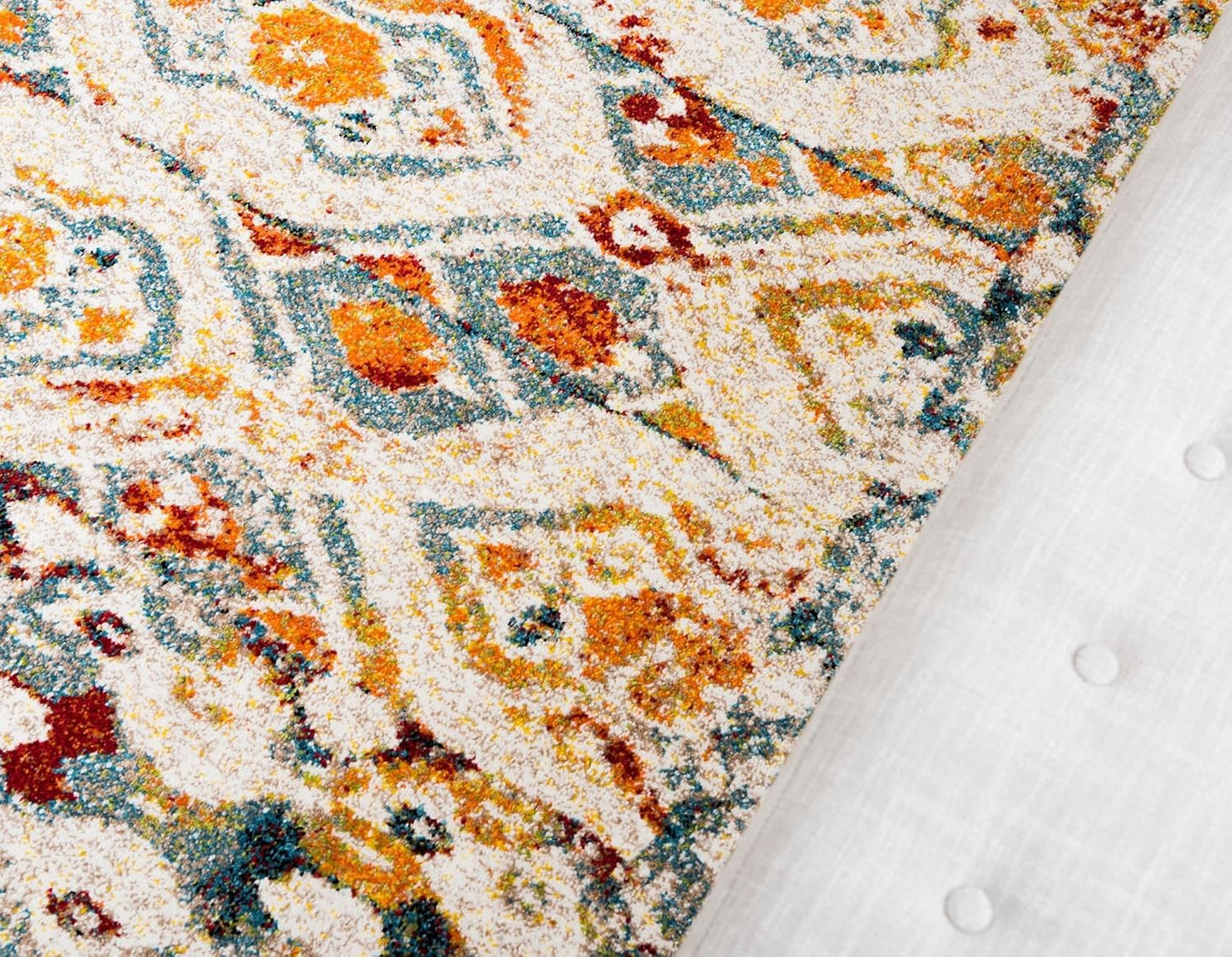 Unique Loom Rosso Collection Vintage, Geometric, Bohemian, Traditional, Distressed, Southwestern Area Rug, 8' 0" x 10' 0", Multi/Ivory