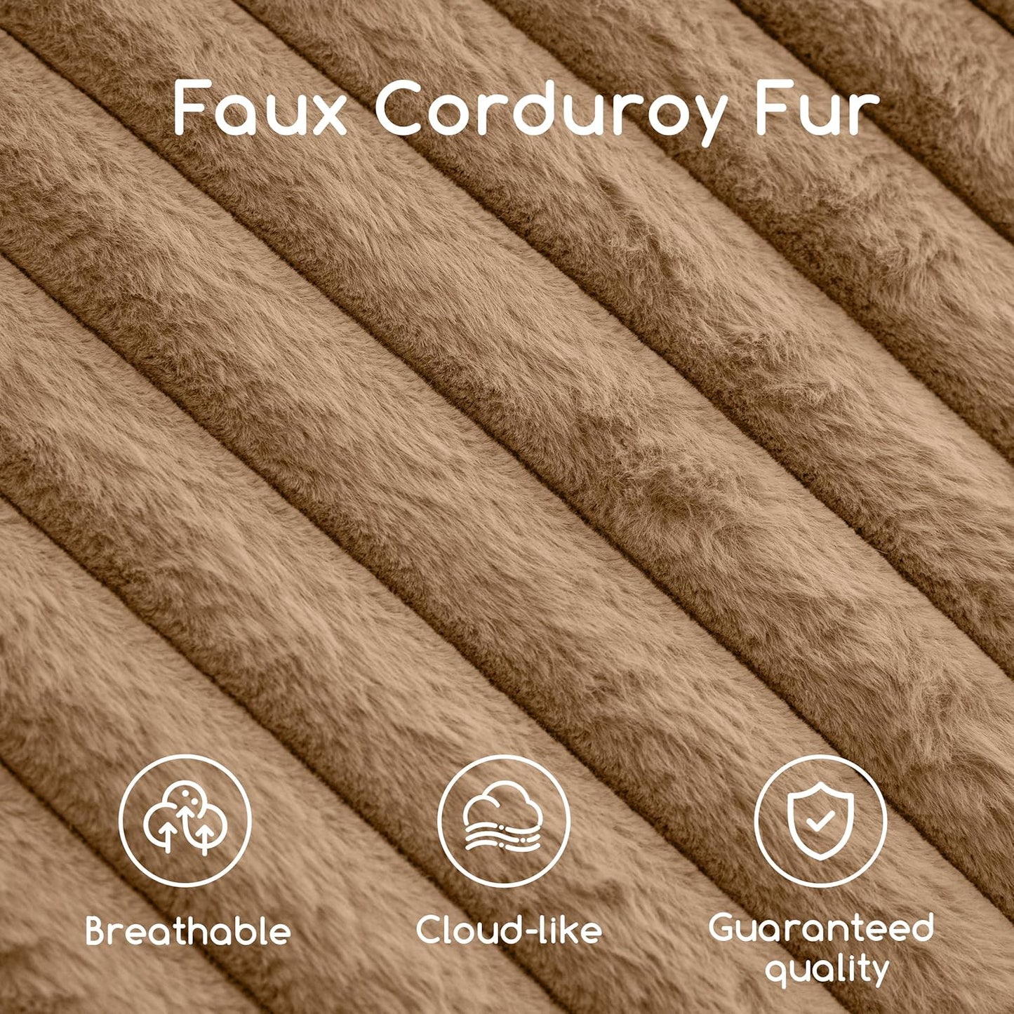 HIGOGOGO Round Stuffed Pouf Ottoman, Stripe Faux Fur Poufs with Foam Chunk Filling, Furry and Fluffy Pouf Foot Stool Storage Ottoman, 26 X 18 Floor Poufs Foot Rest for Living Room, Brown