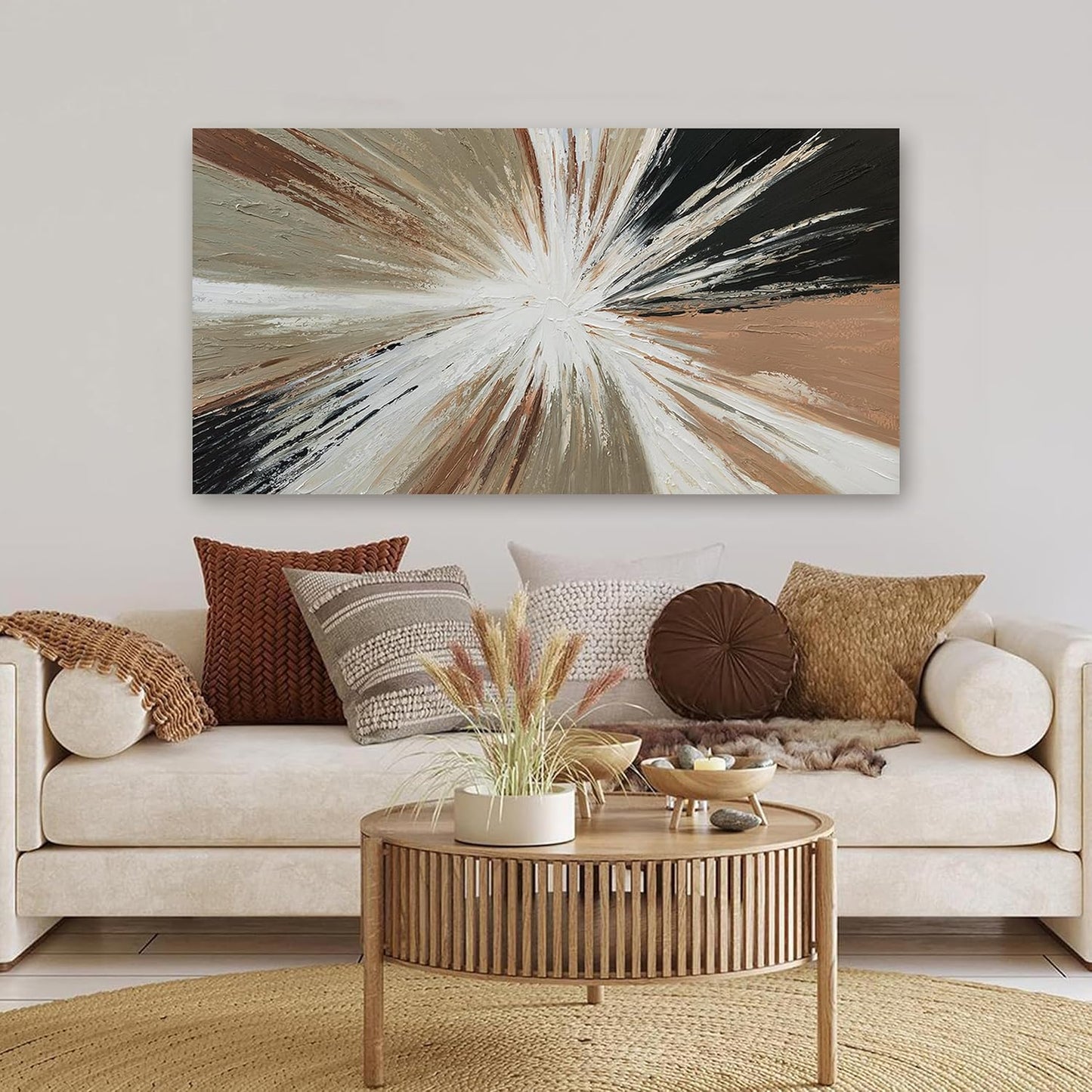 Canvas Wall Art Decor Abstract Canvas Art Wall Decor Black and White Wall Art Wall Art Pictures for Living Room Modern Abstract Wall Art Prints Artwork for Walls Bedroom Office Decor 24" X 48"