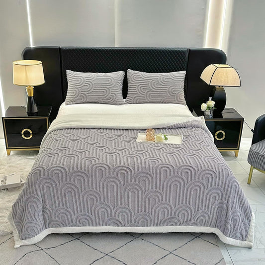 UKELER Throw Blanket 60 × 80 inch, Ultra Soft Twin Size Sherpa Fleece Blanket for All Season, Cozy Plush Arch Blankets for Bed Couch Sofa Office Camping, Grey