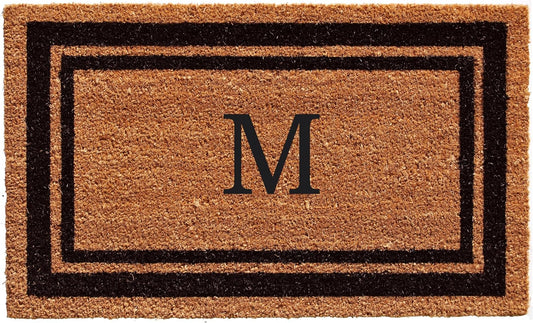 Calloway Mills 152963672M Black Border 36" x 72" Monogram Doormat Letter (M)