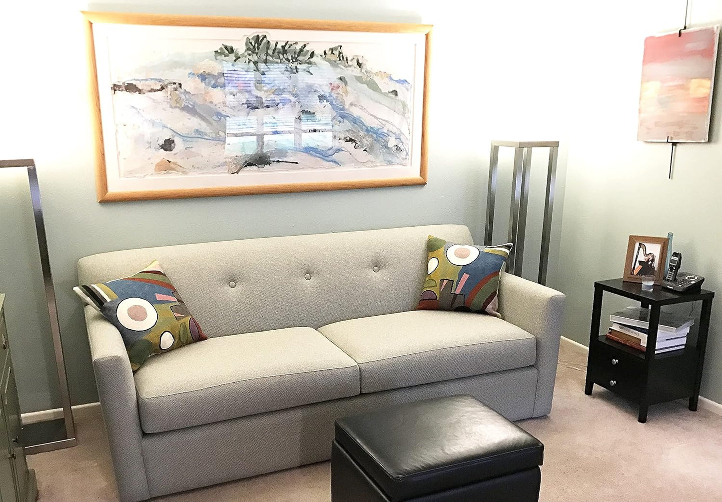 Kandinsky Modern Pillow Cover - Soul II | Mid Century Chair Cushions | Abstract Throw Pillows | Contemporary Pillowcase | Modern Couch Pillows | Hand Embroidered Cushion | Wool Size 18x18