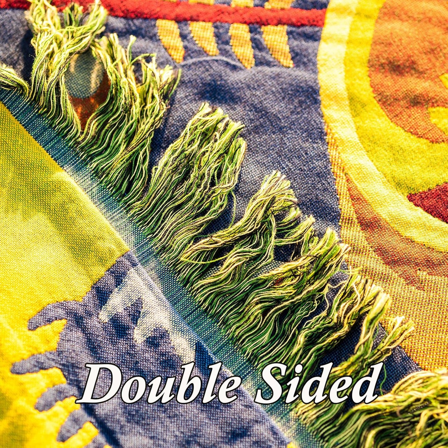 Snycler Boho Throw Blanket for Bed, 100% Organic Cotton Muslin Soft Throw-Blue Boho Floral Farmhouse Rustic Spring Summer Fall Decor Blanket for Couch Sofa Quilt and Gift, 60" x 80"