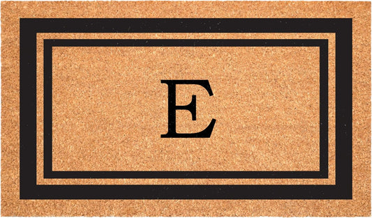 Calloway Mills 152962448 Black Border 24" x 48" Monogram Doormat (Letter E)