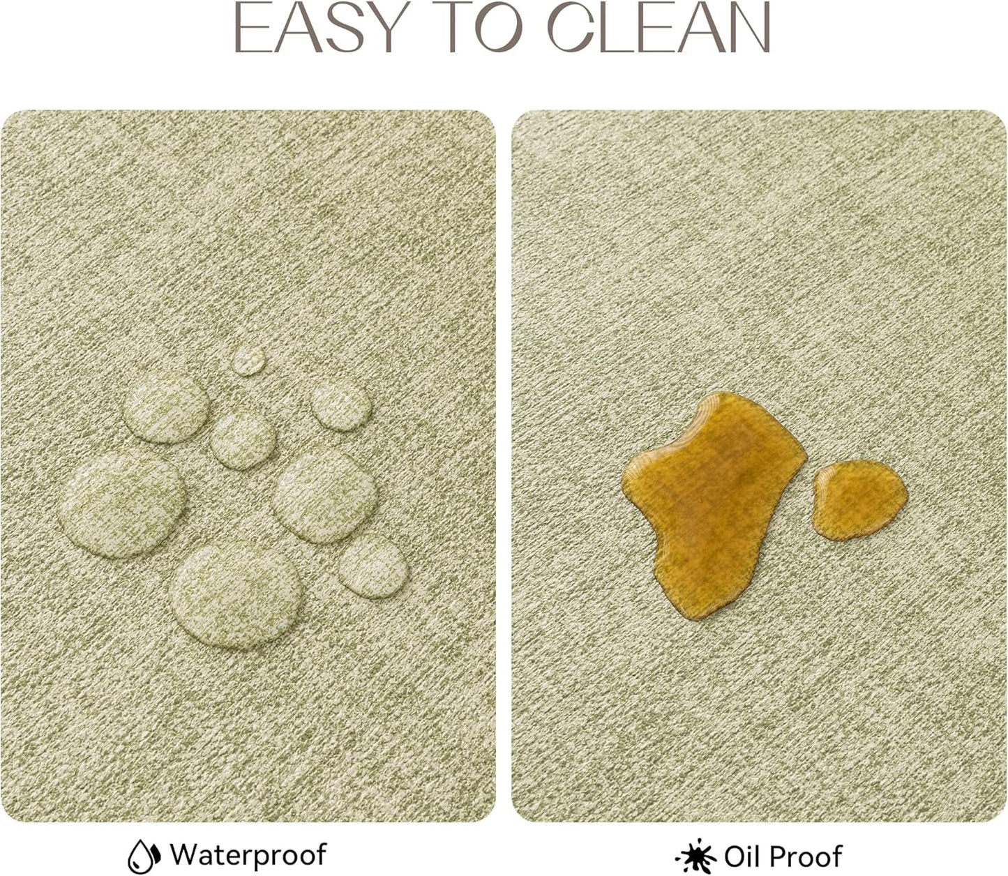 Romanstile Vinyl Placemats Set of 4-12 X 18 Inch - Heat Resistant Place Mats 100% Waterproof Oilproof Wipeable Reversible Faux Leather Table Mats for Kitchen/Dining/Party/Outdoor, Grass Green