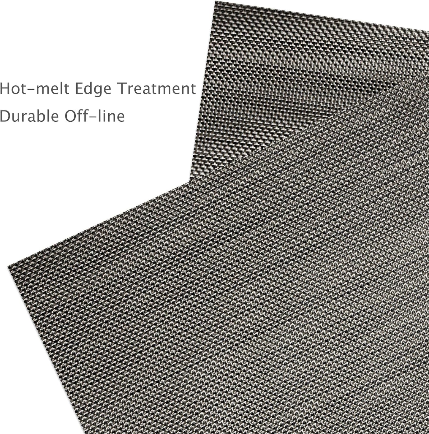 Myir JUN Placemats Set of 8, Vinyl Woven Placemats Place Mats Indoor Set of 8 Washable Table Mats Non-Slip Place mats for Dining Table (Dark Brown, Set of 8)