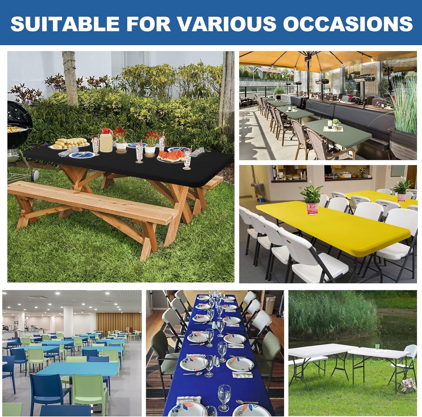 Fitted Tablecloth for 6 Foot Rectangle Tables-4 Pack Sage Elastic Outdoor Picnic Table Cover-Spandex Stretch Folding Table Cloths 6 ft for Camping Dining Room Patio Kitchen Banquet Party