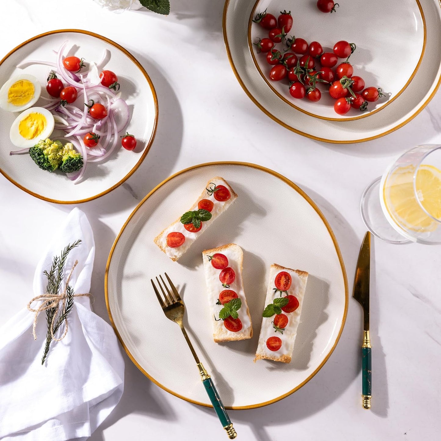 AmorArc Ceramic Dinnerware Sets,Handmade Reactive Glaze Stoneware Plates and Bowls Sets,Highly Scratch Resistant | Dishwasher & Microwave Safe Dishes Set,Service for 6 (18pc)