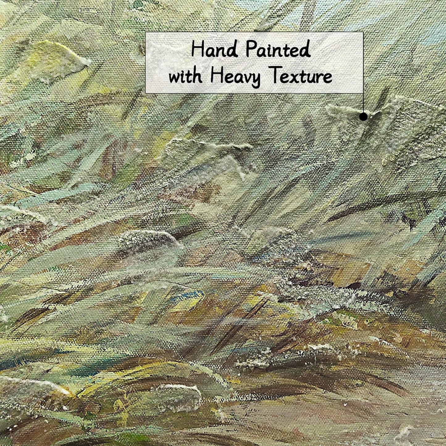 Beach Coastal Canvas Wall Art: Sea Reed Hand Painting Vintage Abstract Blue Ocean Boat Nautical Pictures Modern Seascape Grass Path Artwork Decor for Bathroom Bedroom