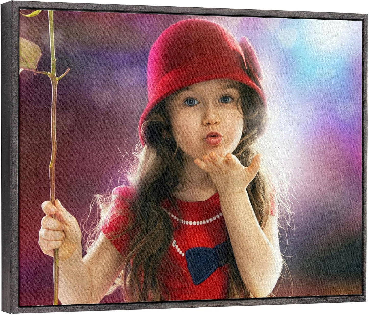 Personalized Custom Canvas Prints: Photo On Canvas (Black, 16x20) Transform Your Photos into Stunning Framed Wall Art Digitally Printed Photo To Canvas Ideal for Home Decor, Gifts Keepsakes.