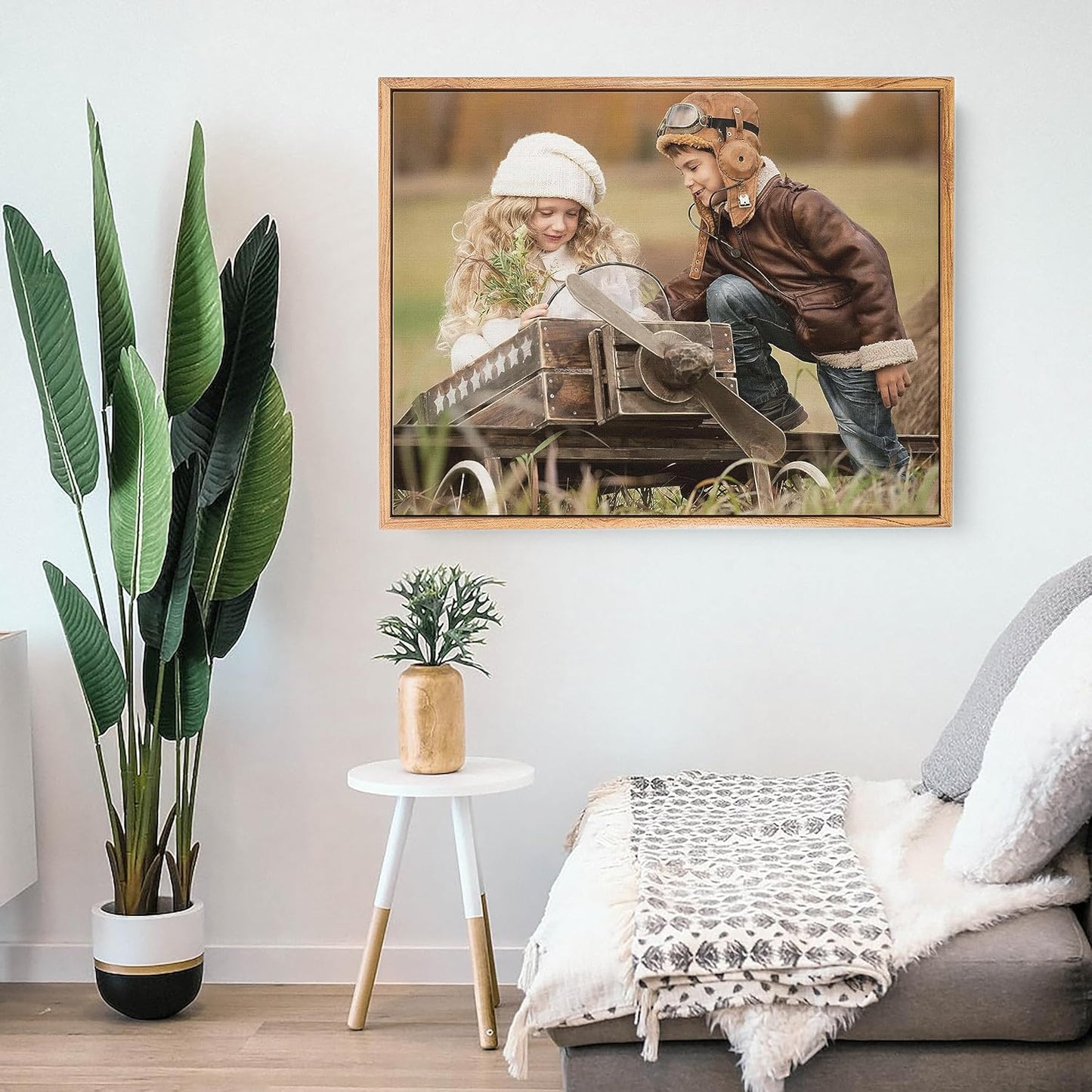 Personalized Custom Canvas Prints: Photo On Canvas (Light Brown, 18X24) Transform Your Photos into Stunning Framed Wall Art Digitally Printed Photo To Canvas Ideal for Home Decor, Gifts Keepsakes.