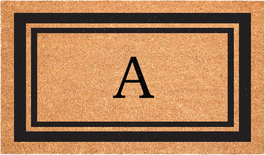 Calloway Mills 152962448 Black Border 24" x 48" Monogram Doormat (Letter A)