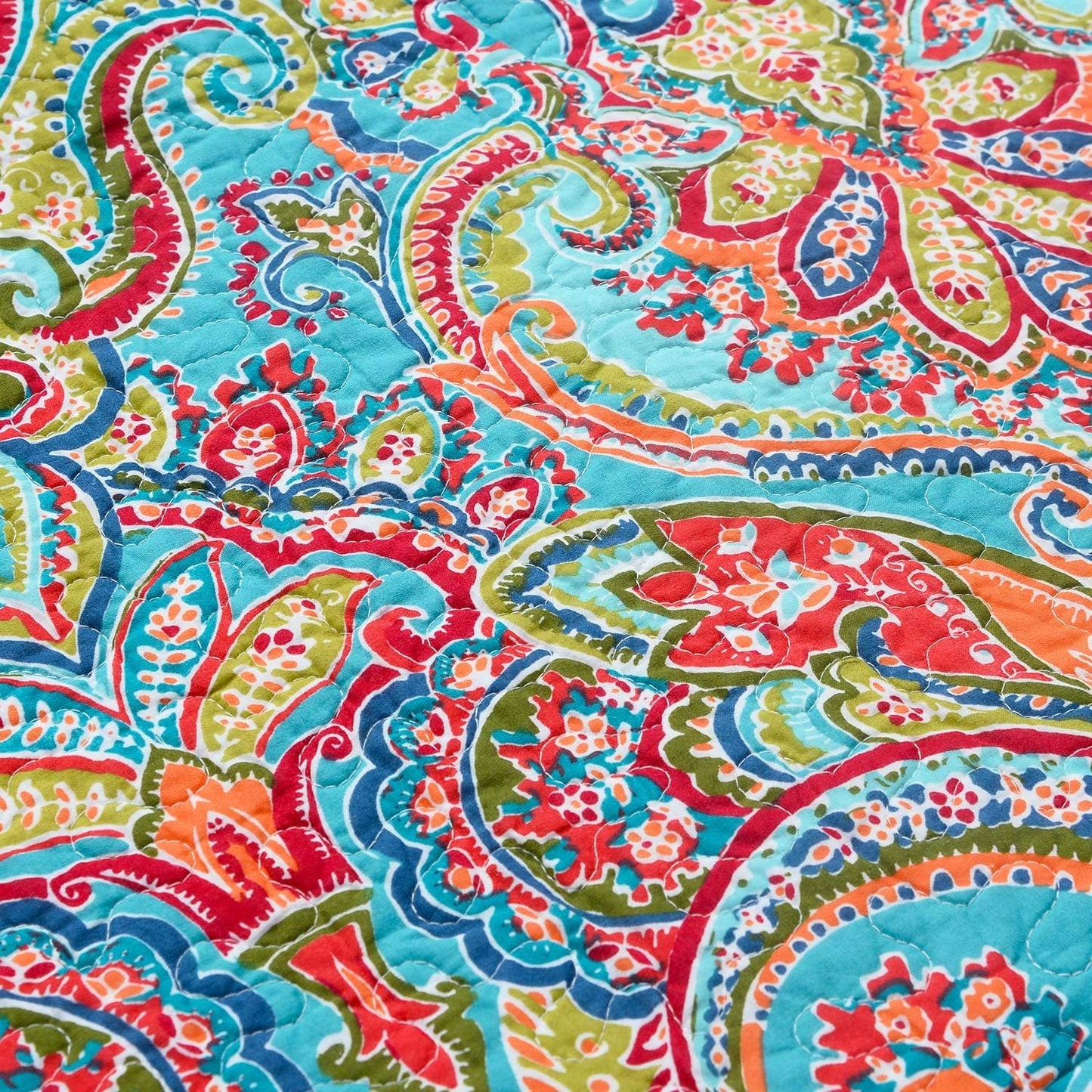 NEWLAKE Quilted Cotton Bed Pillowcases, European Gorgeous Floral Pattern, 2 Pieces, 20x27 Inch