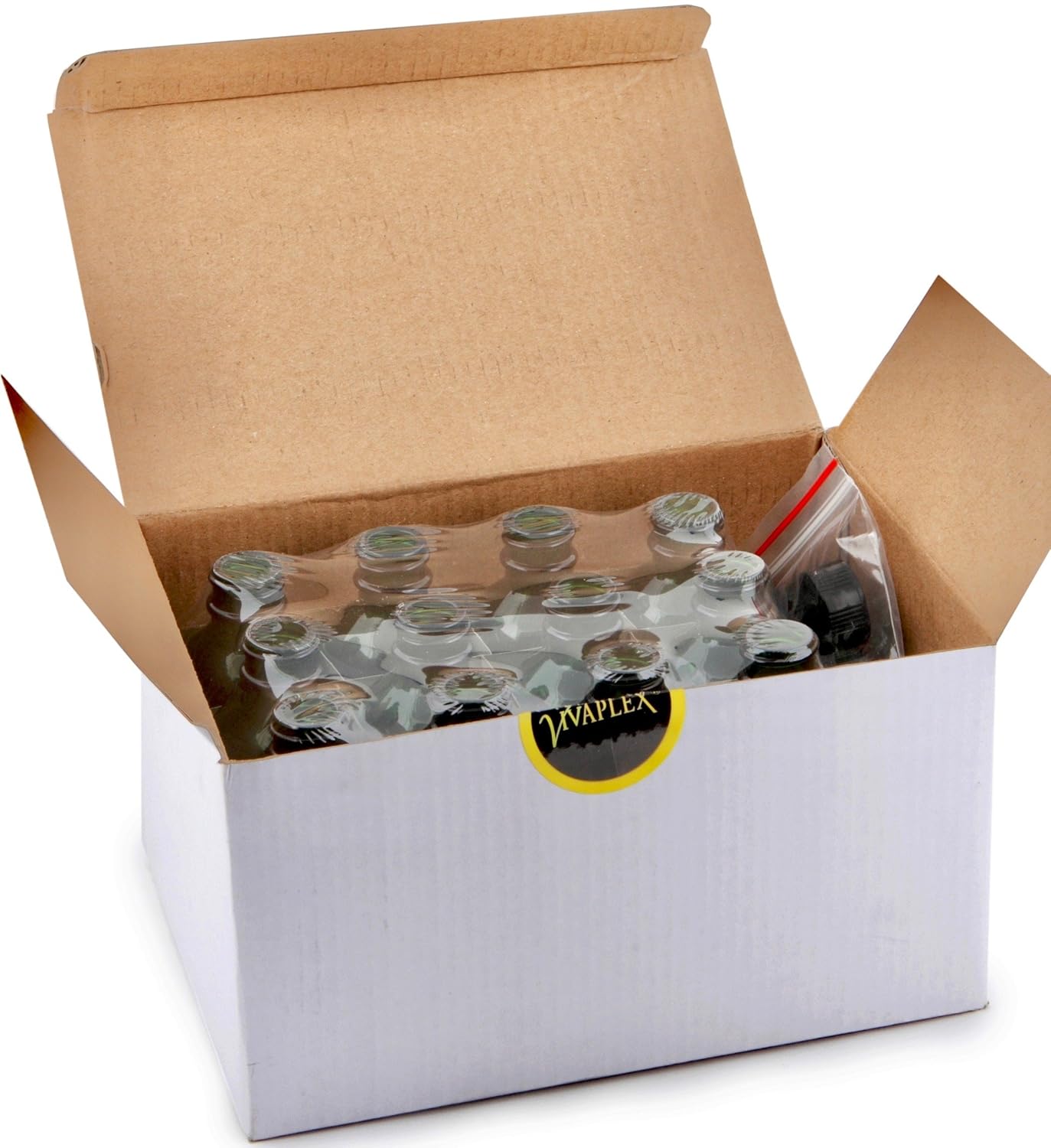 Vivaplex, 12, Green, 2 oz Glass Bottles, with Lids