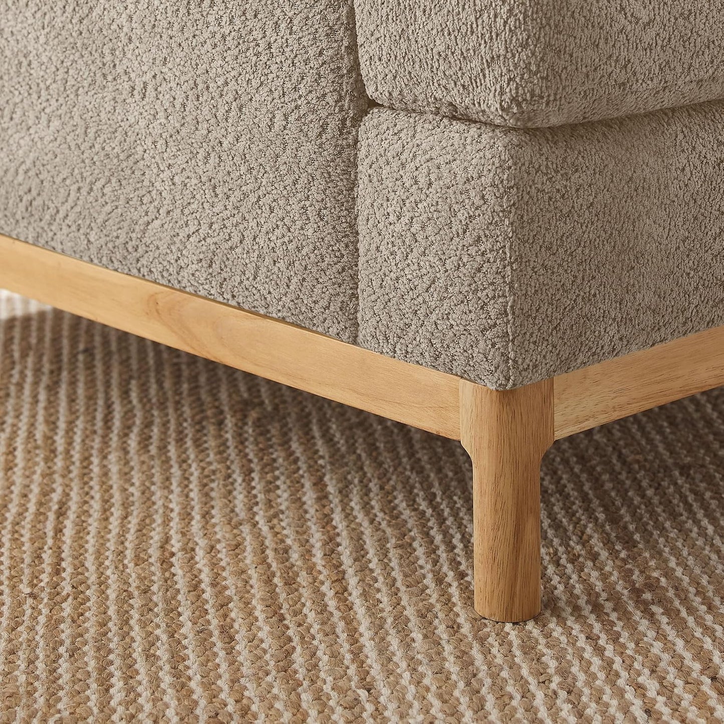 Oversized Accent Chair, Mid Century Modern Upholstered Armchair for Living Room, Comfy Chair for Bedroom Reading Chair, Single Sofa for Small Space with Rubberwood Base