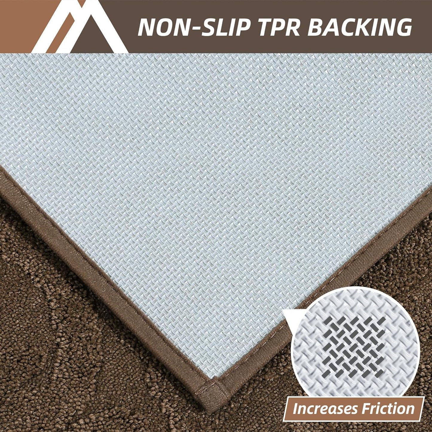 COSY HOMEER-Door-Mat-Non-Slip-Entryway-Rug 32”x48” Absorbent Welcome Mats Washable Dirt Trapper Door Mat Entrance Floor Mats for Front Back Doormats and Wet Shoes,Brown