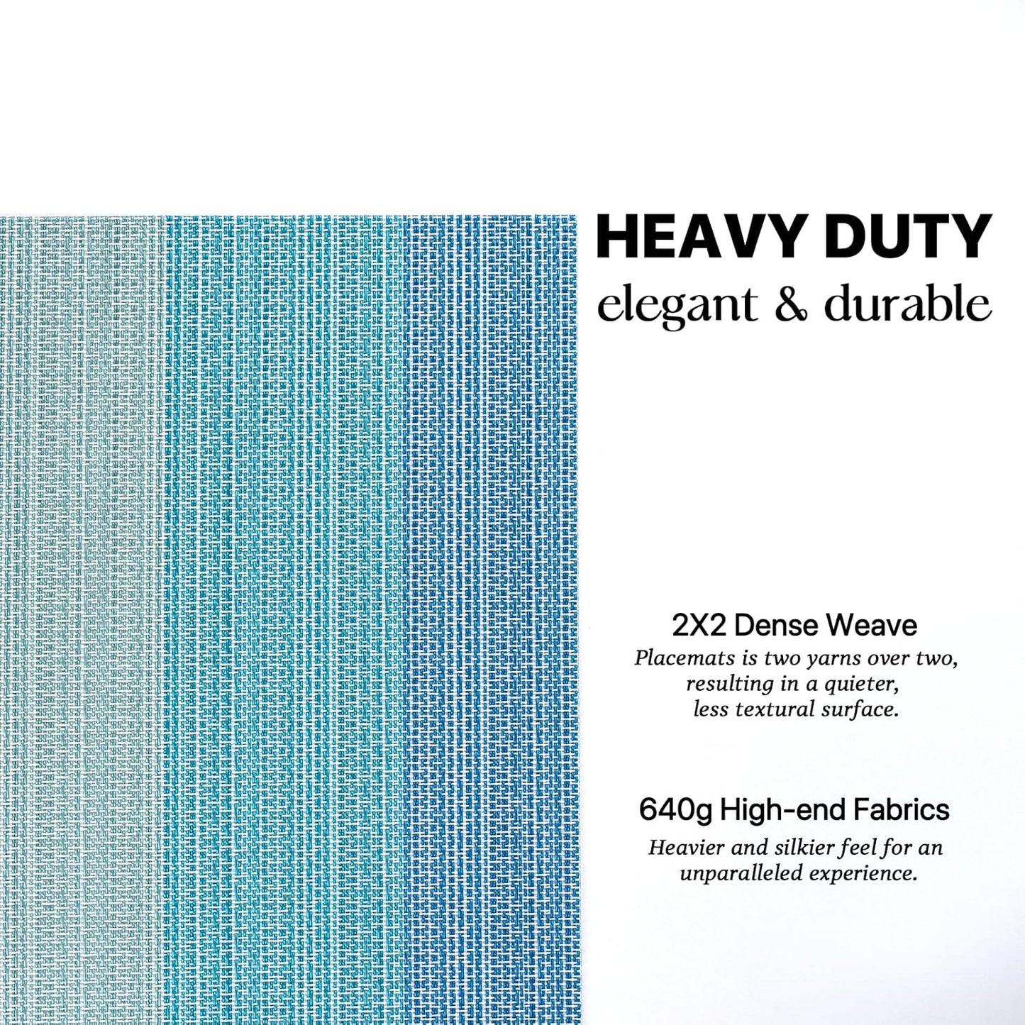 LEXMORE Placemats Set of 6 Vinyl/Plastic Woven Place Mats for Kitchen Table Indoor/Outdoor Washable Placemat Wipeable Dining Table Mats(Ocean Geode)