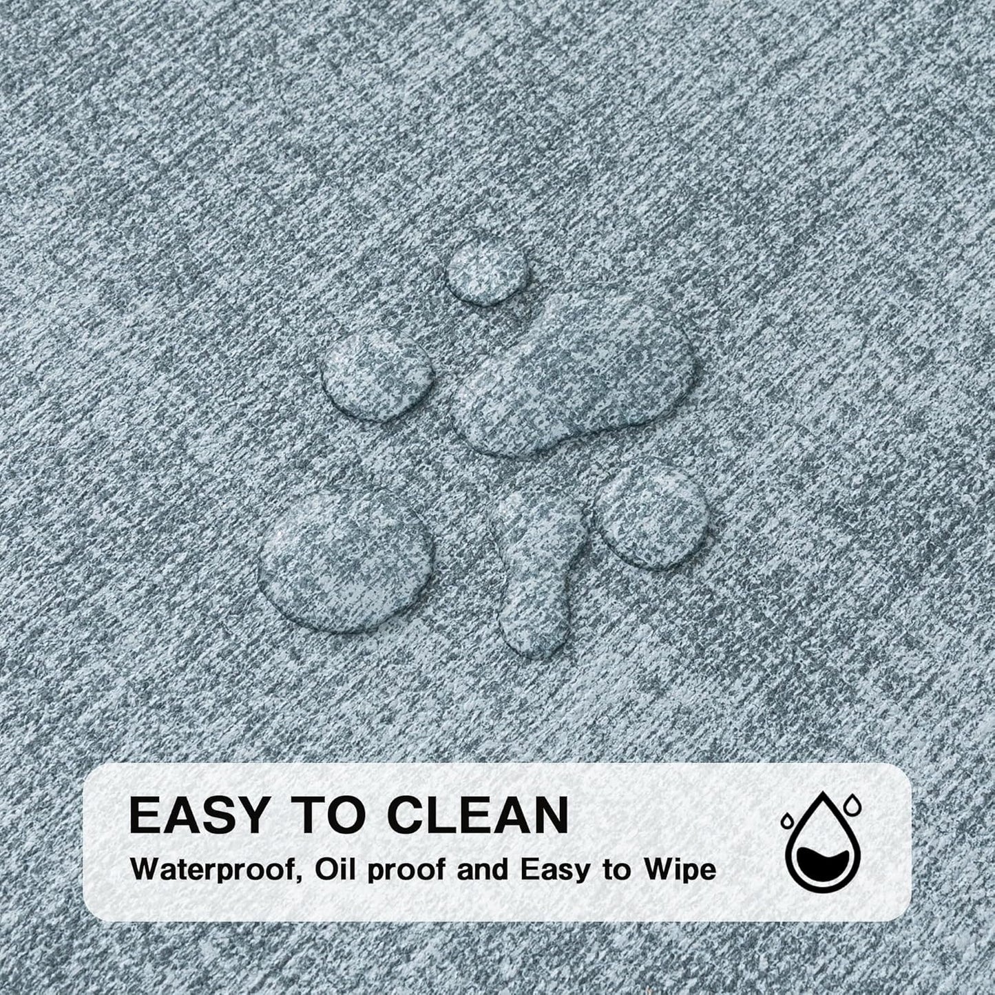 Chrysameld Vinyl Placemats Set of 4 - Faux Leather 100% Waterproof Oil-Proof Wipeable PU Place Mats, Heat Resistant Anti Slip Reversible Table Mats for Indoor & Outdoor Use,(17×12Inch, Sky Blue)