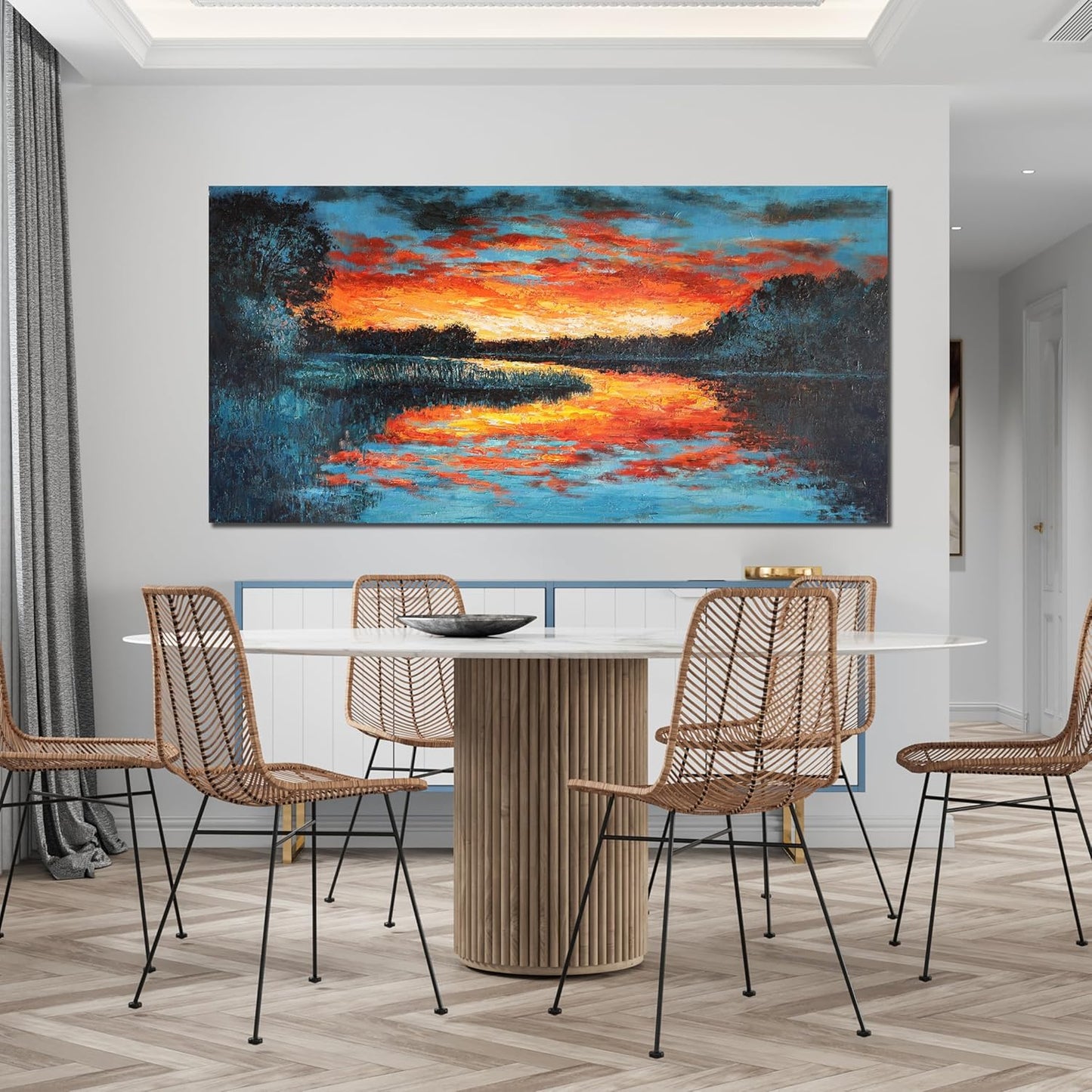 Canvas Wall Art for Living Room Artwork for Walls Nature Landscape Wall Art Decor Canvas Modern Art Wall Decor Sunset Forest Wall Art Decor Prints Art Work for Home Office Kitchen Wall Decor 20" X 40"