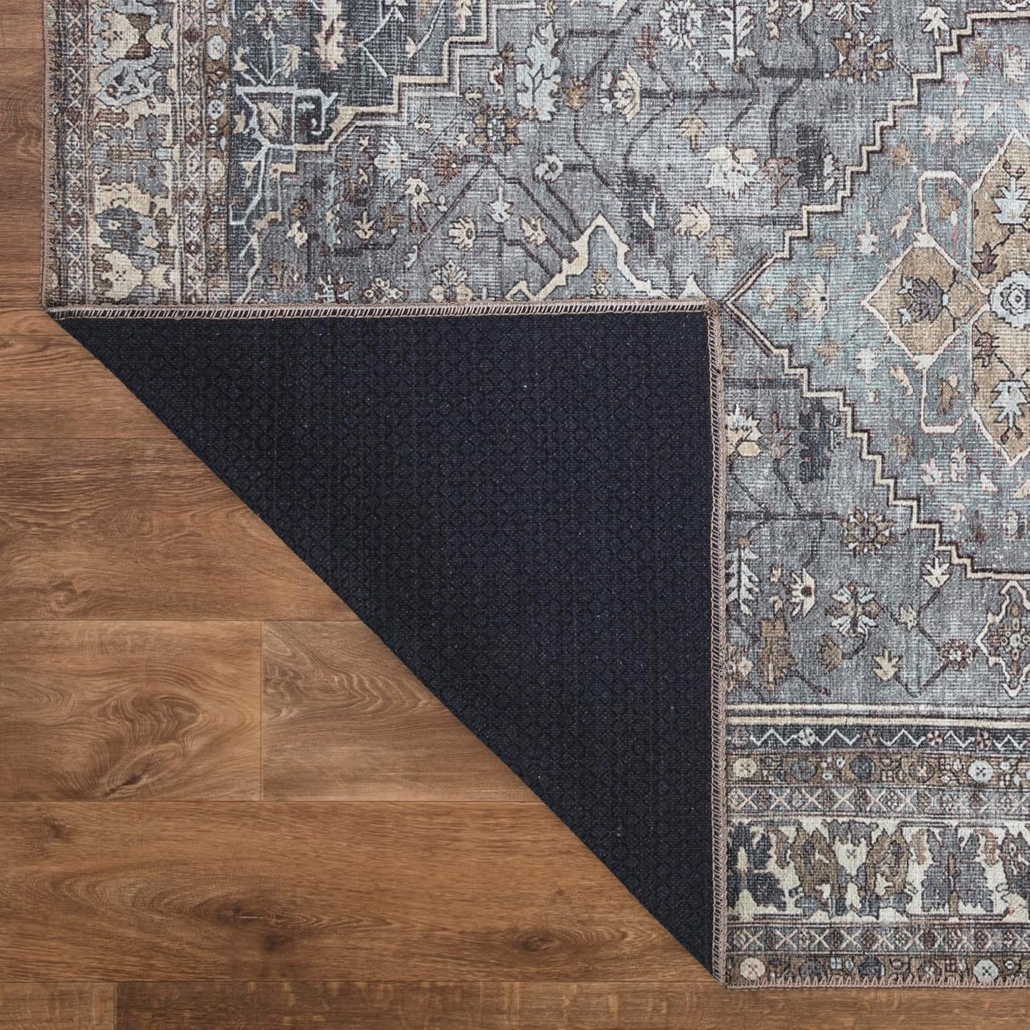 Keen Home Design 3x5 Rug - Machine Washable Entry Rug with Non-Slip Backing, Ideal for Enteryway, Kitchen, Bathroom, Laundry Room - Vintage, Easy Clean, Durable, Low Pile Rug - (3' x 5')