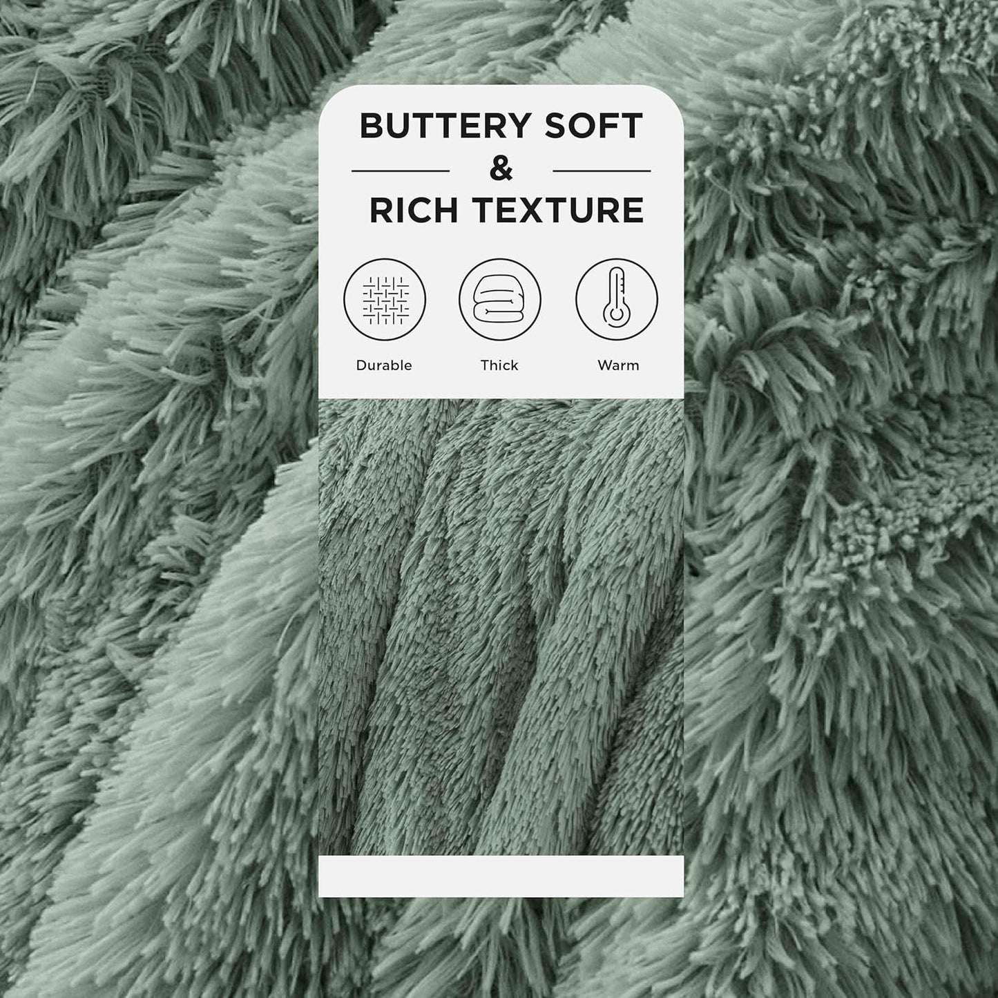 Bedsure GentleSoft Fuzzy Sherpa Faux Fur Twin Blanket Sage Green Cozy Gifts for Women Men, Soft Fleece Plush Warm Minky Thick Blanket Twin Size for Bed, Dorm Essentials Sage Room Decor Gifts, 60x80