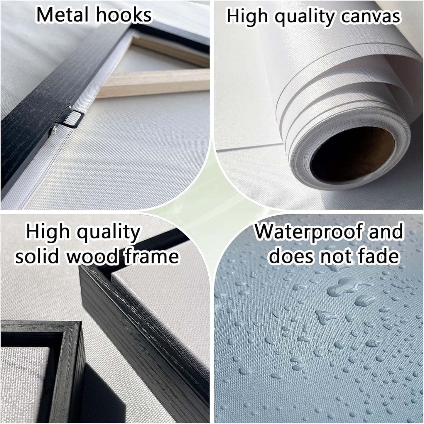 QZQCBLC Black and White Floral Wall Art, Abstract Lotus Flower Framed Canvas Painting White Gold Petals Modern Pictures Artwork for Living room Bedroom kitchen Bathroom Home Office Decor 20x40 IN