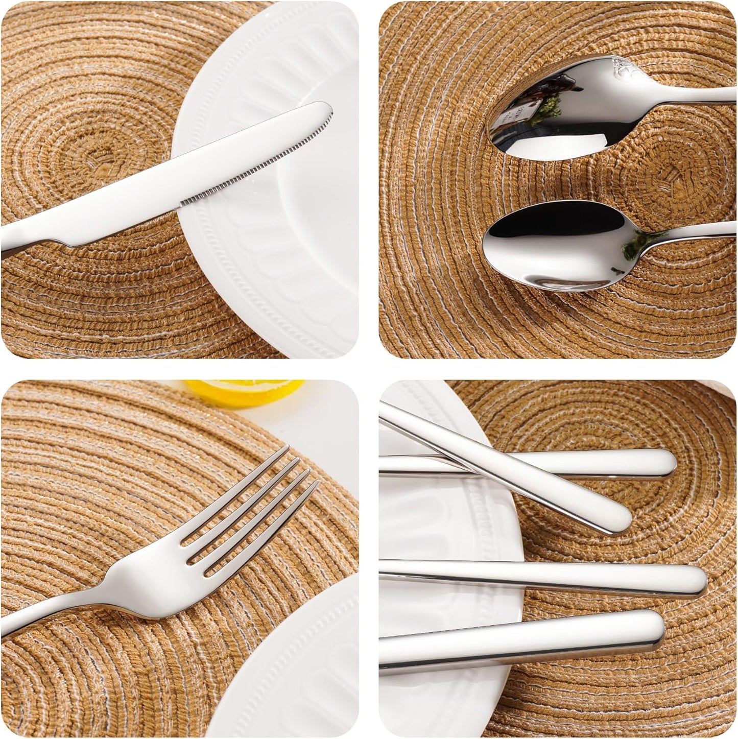 40 Piece Heavy Duty Silverware Set for 8, 18/10 Stainless Steel Flatware, Stainless Steel Silverware, Dishwasher Safe