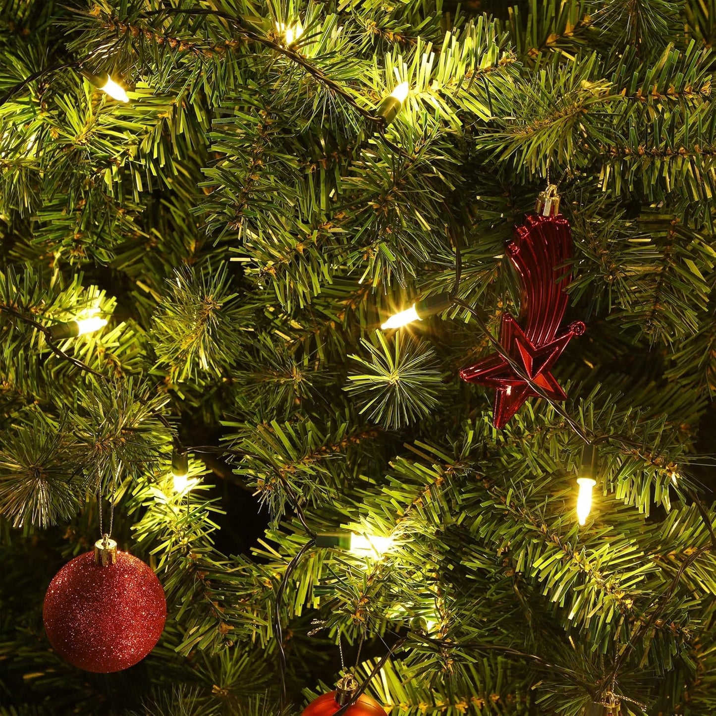 Joliyoou 4 Packs Total 200 LEDs 64ft Warm White Christmas String Lights, Battery Operated Christmas Mini String Lights with 8 Lighting Modes, Indoor Outdoor LED Xmas Fairy String Lights with Timer