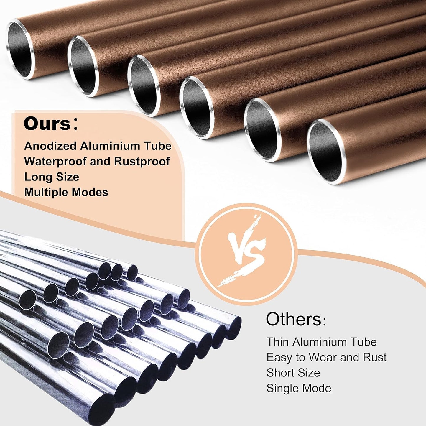 Large Aluminium Wind Chimes 37" Inches to Create a Zen Atmosphere Suitable for Outdoor, Garden, Patio Decoration Wind Chimes with Wind Catcher Suitable as A Gift for Unisex(2 Pack Coffe)