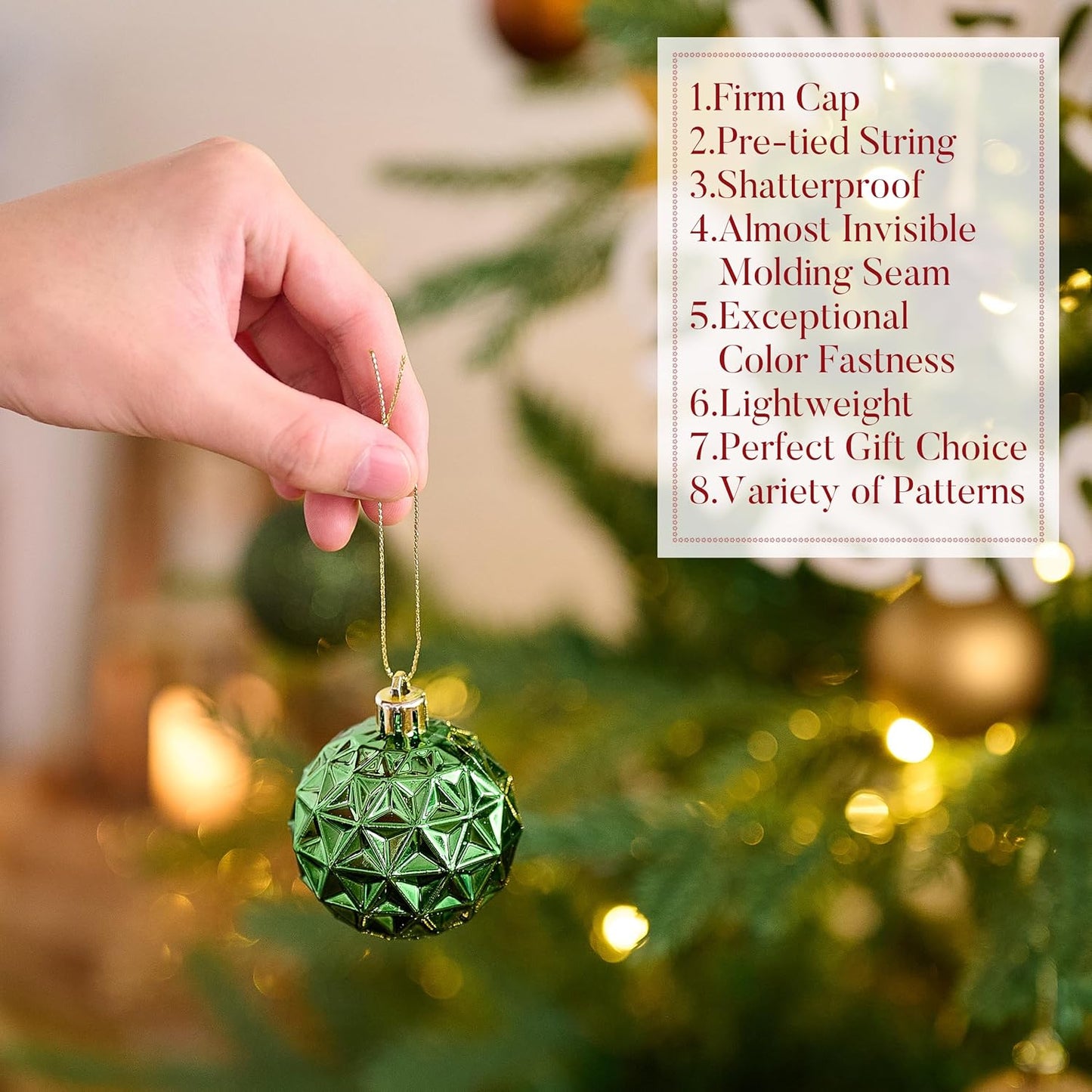 Valery Madelyn Christmas Tree Decorations Ornament Set for Fall Halloween, 50ct 2.36 Inches Green Brown and Gold Shatterproof Christmas Ball Ornaments Hanging Xmas Holiday Party Decor