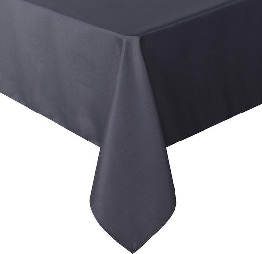 sancua Rectangle Tablecloth - 90 x 156 Inch - Water Resistant Spill Proof Washable Polyester Table Cloth, Decorative Fabric Table Cover for Dining Tables, Buffet Parties and Camping, Grey