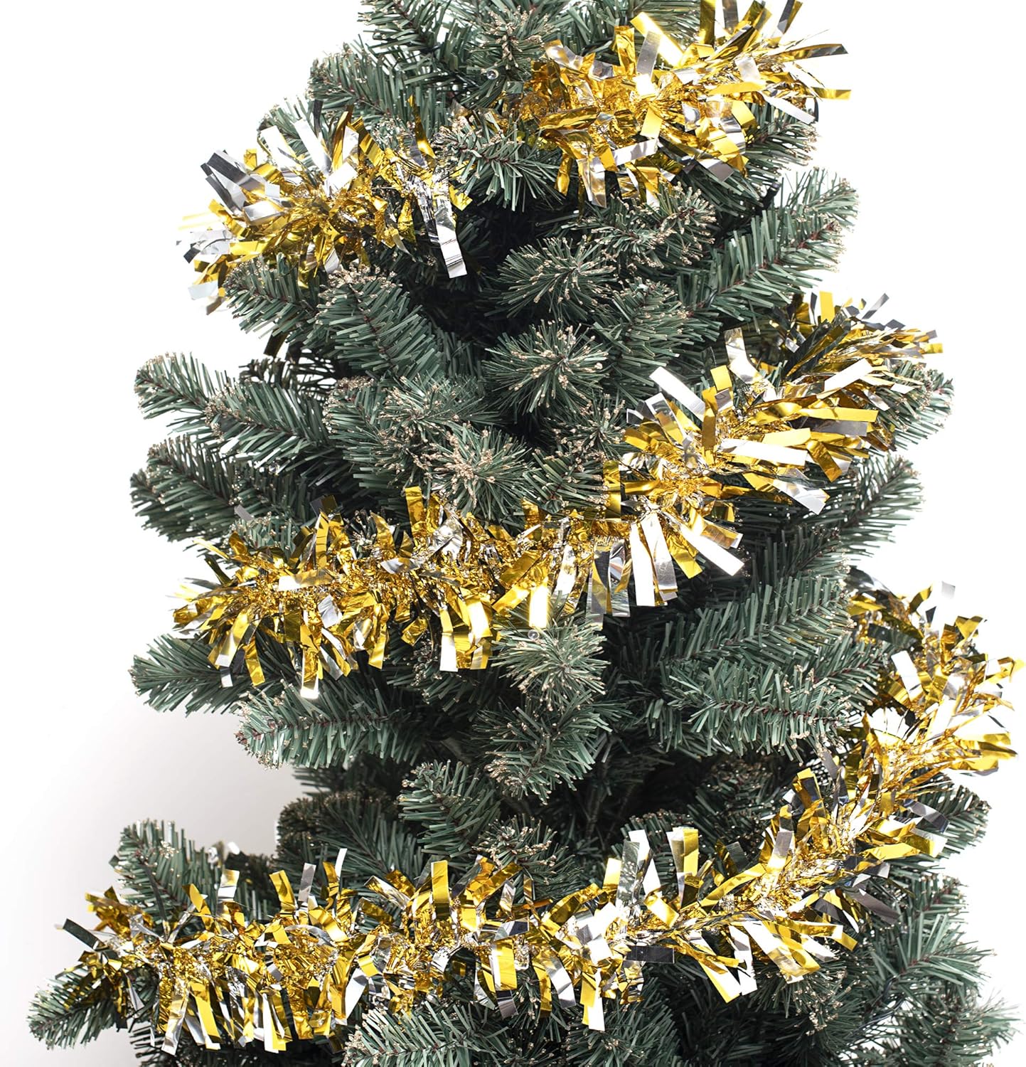 Anderson's Gold & Silver Metallic Tinsel Twist for Trailer Or Golf Cart, 4 inches Wide x 25 ft Long, Christmas, Birthday, Mardi Gras, Graduation and Holiday Garland Decor for Parties and Parades