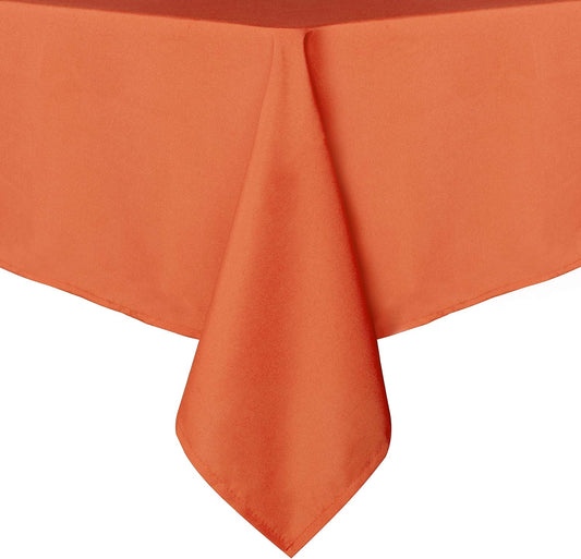 sancua Rectangle Tablecloth - 60 x 120 Inch - Stain and Wrinkle Resistant Washable Polyester Table Cloth, Decorative Fabric Table Cover for Dining Tables, Buffet Parties and Camping, Orange