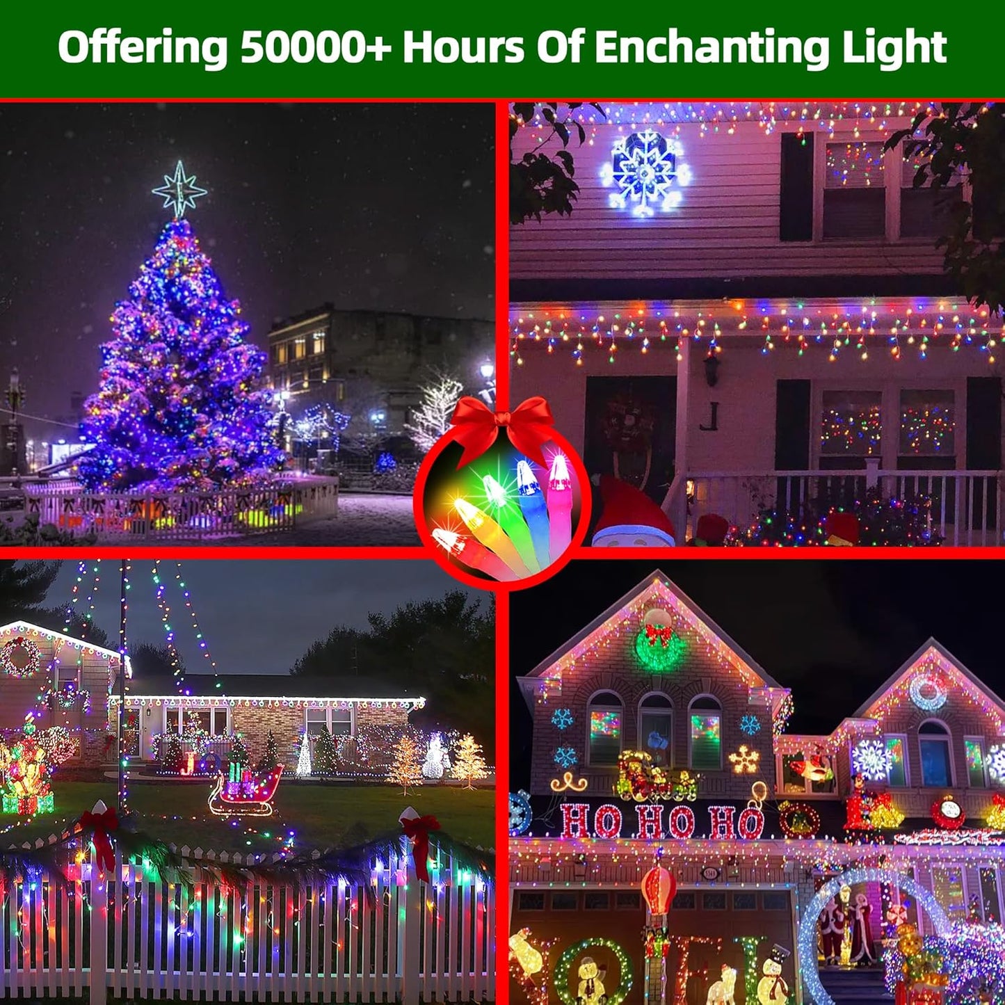 1332 LED 131FT Extra Long Icicle Lights - 296 Drops Waterproof Christmas Lights 12 Modes, Outdoor Christmas Decor for Mall Hotel Fence Holiday Lighting Multicolor