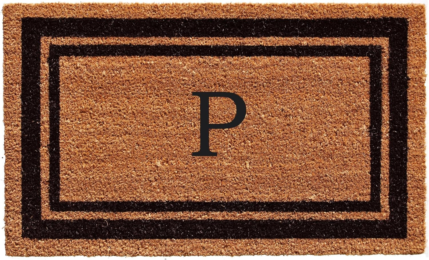 Calloway Mills 152963672P Black Border 36" x 72" Monogram Doormat Letter (P)