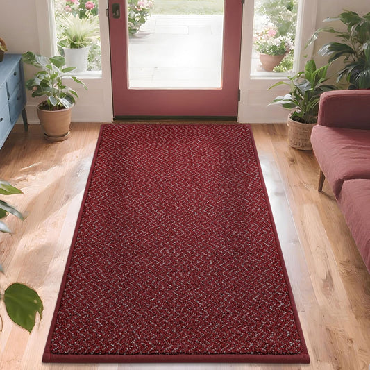 COSY HOMEER-Door-Mat 36"x60" Non Slip Absorbent Entryway Rugs Dirt Trapper Doormats Washable Entrance Mats Low Pile Welcome Floor Mat for Front Back Door and Entry Mats,Red