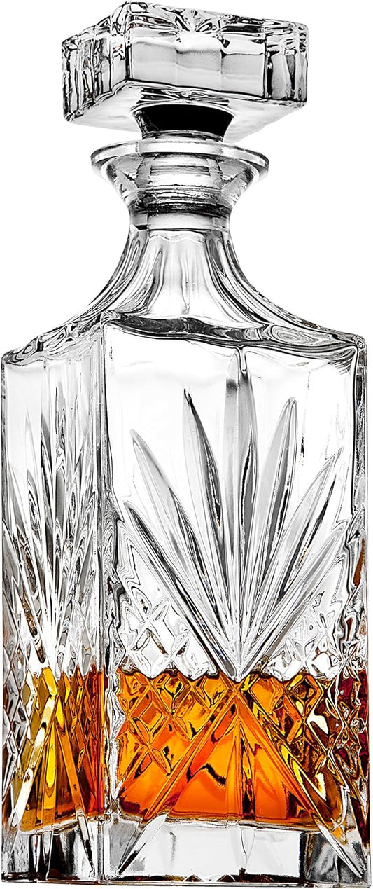 Whiskey Decanter for Scotch, Liquor, Vodka, Wine or Bourbon - Irish Cut 750ml