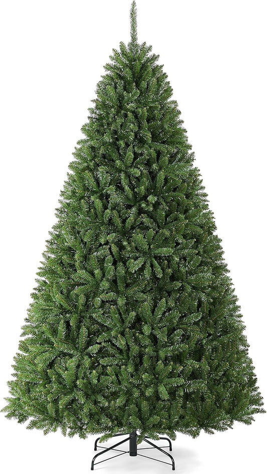 Yaheetech 7.5ft Premium Unlit Douglas Full Fir Christmas Tree with Foldable Stand Extra Thick Xmas Tree for Home Party Holiday Decoration with 2326 Branch Tips