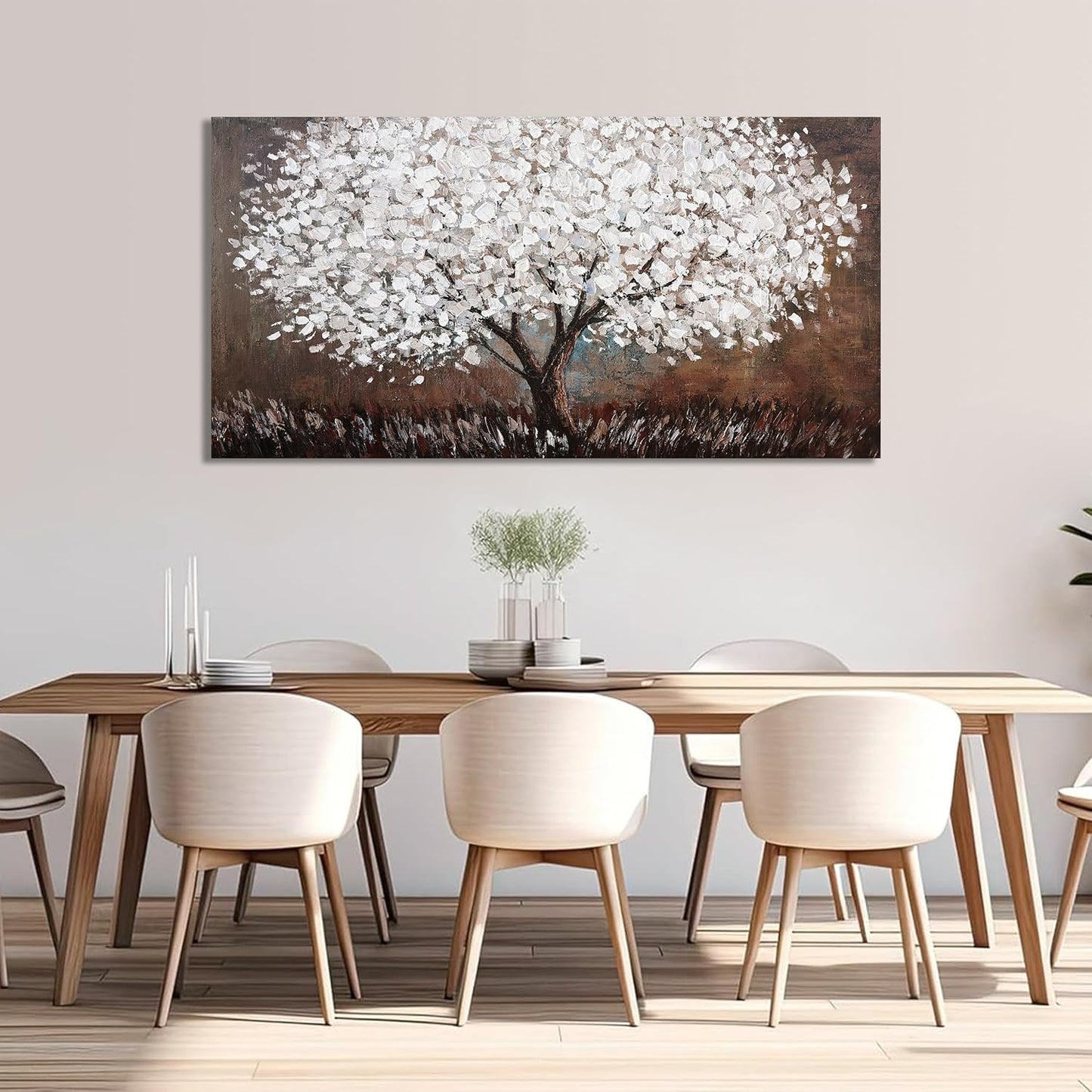 Canvas Wall Art Decor Artwork for Walls Tree of Life Wall Art for Living Room Black and White Wall Art Decor Vintage Tree Flower Wall Decor Art Paintings Prints for Room Home Office Wall Decor 20"X40"