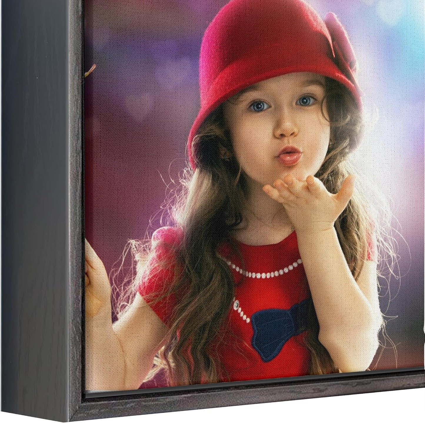 Personalized Custom Canvas Prints: Photo On Canvas (Black 24X32) Transform Your Photos into Stunning Framed Wall Art Digitally Printed Photo To Canvas Ideal for Home Decor, Gifts Keepsakes.