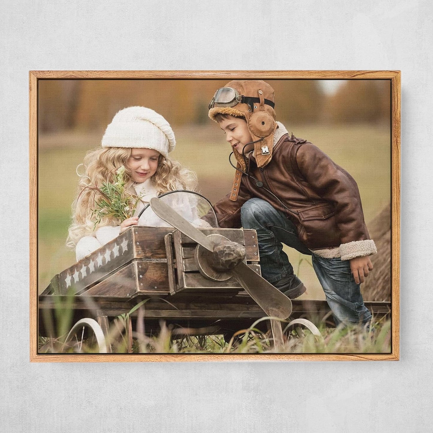 Personalized Custom Canvas Prints: Photo On Canvas (Light Brown, 24X24) Transform Your Photos into Stunning Framed Wall Art Digitally Printed Photo To Canvas Ideal for Home Decor, Gifts Keepsakes.