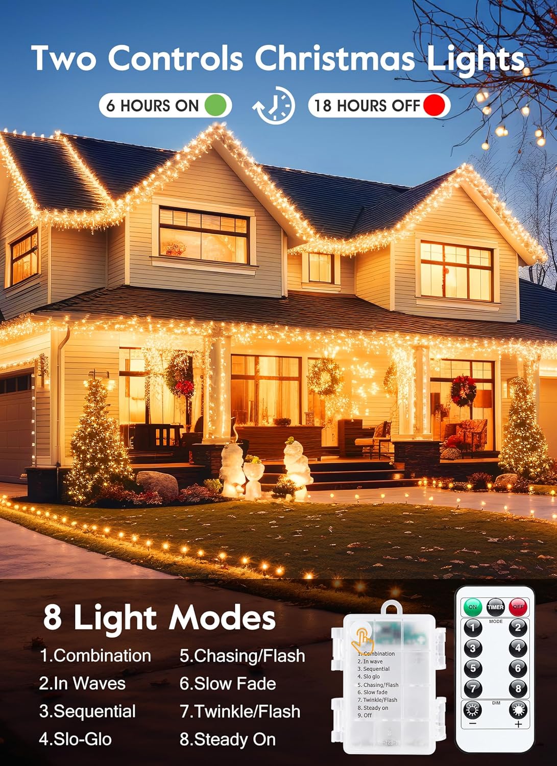 2 Pack Fairy Lights Battery Operated, 5Ft 60 LEDs Firecracker Twinkle Lights with Remote, Copper Wire String Lights for Bedroom Wedding Wreath Meson Jar Indoor Outdoor Decoration, Warm White