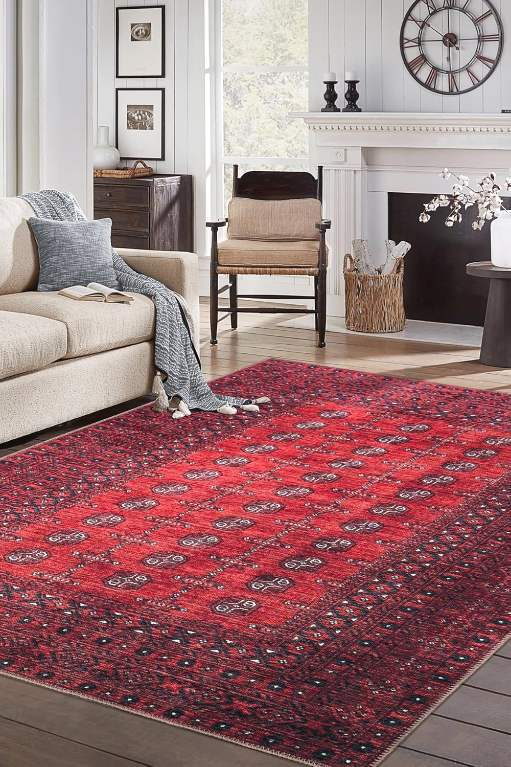Keen Home Design 3x5 Rug - Machine Washable Entry Rug with Non-Slip Backing, Ideal for Enteryway, Kitchen, Bathroom, Laundry Room - Vintage, Easy Clean, Durable, Low Pile Rug - (3' x 5')